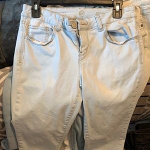 Light washed blue jeans